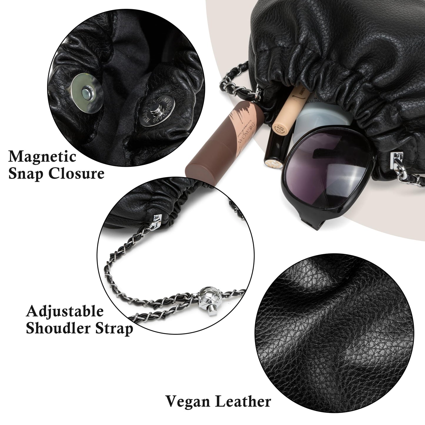 Small Crossbody Bag For Women Trendy.Dumpling Bag Clutch Purse For Women Evening Bag Cloud Purse Vegan Leather Hobo Bag
