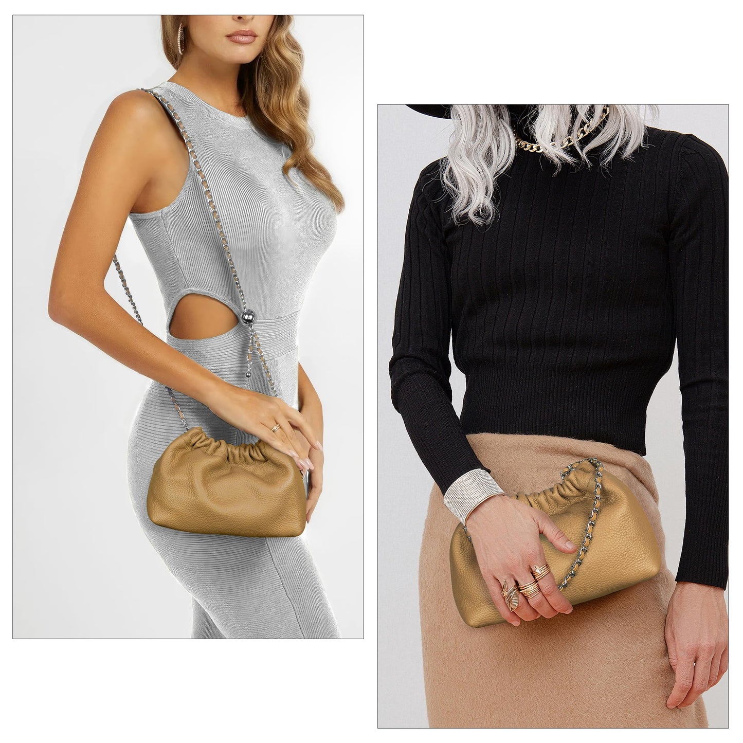 Small Crossbody Bag For Women Trendy.Dumpling Bag Clutch Purse For Women Evening Bag Cloud Purse Vegan Leather Hobo Bag