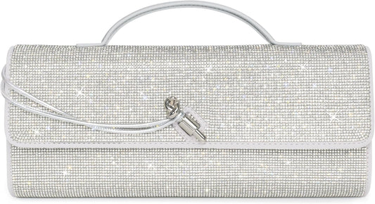 Joryin Rhinestone Evening Clutch for Women Sequin Purse Handbags Crossbody Bag Top Handle Formal Evening Bag