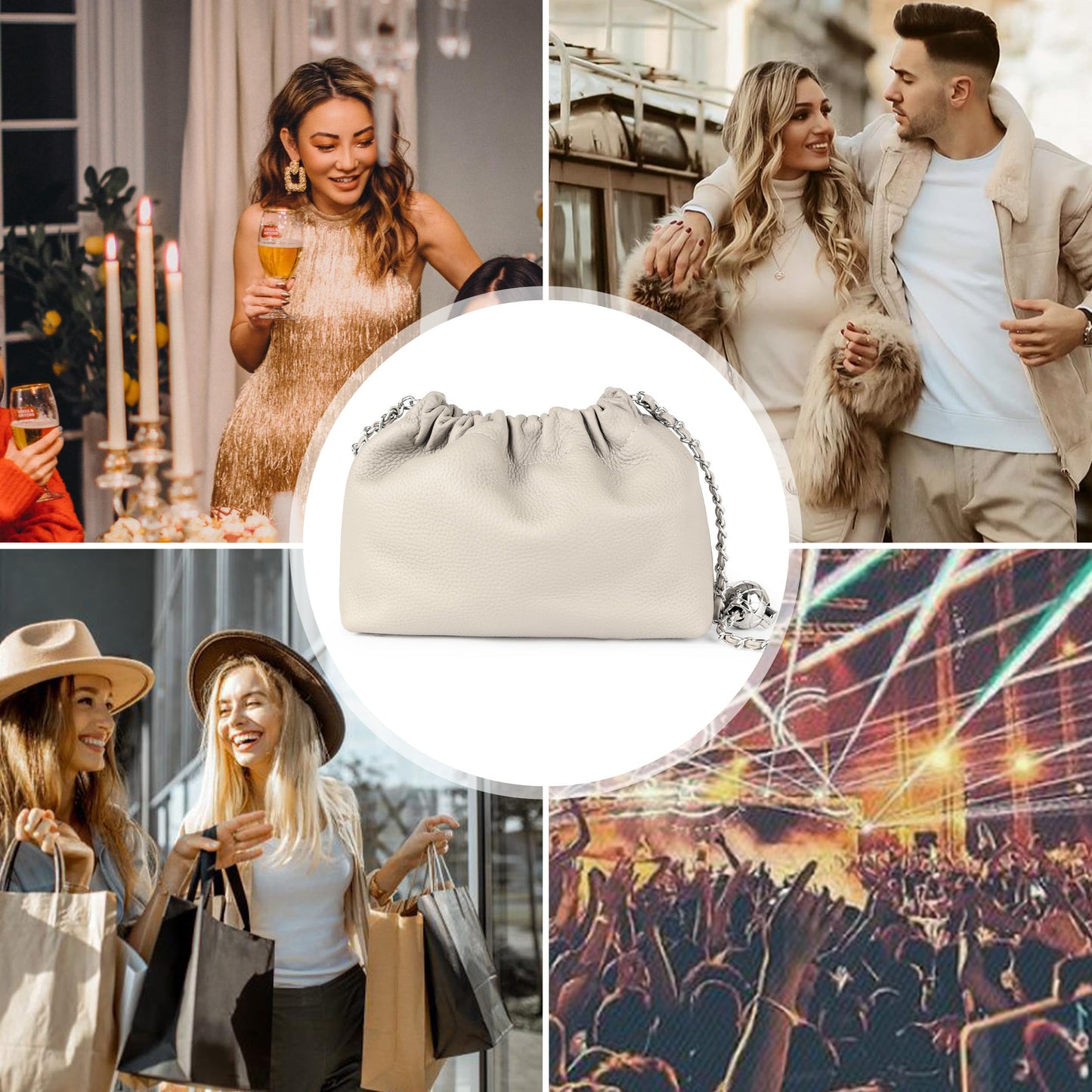 Small Crossbody Bag For Women Trendy.Dumpling Bag Clutch Purse For Women Evening Bag Cloud Purse Vegan Leather Hobo Bag