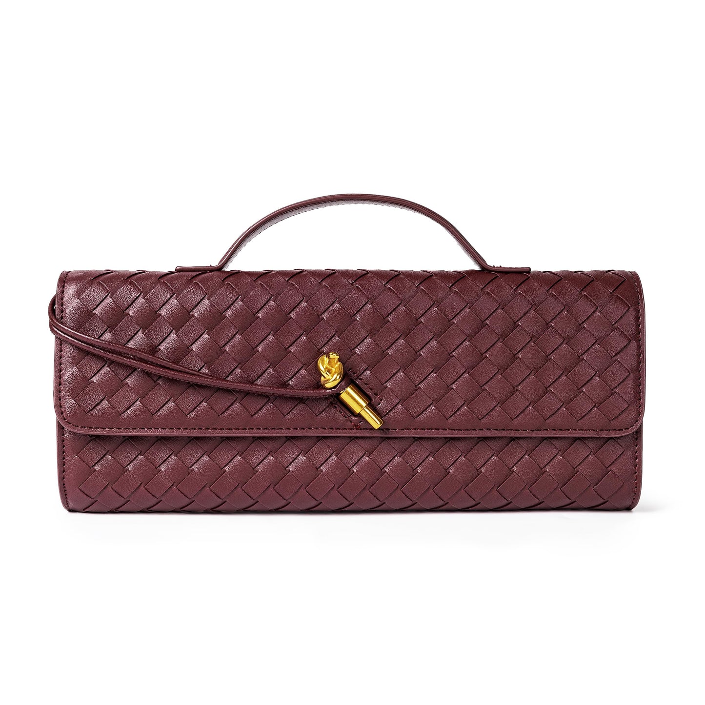 Joryin Woven Purse for Women Evening Clutch Woven Leather Handbags Crossbody Bag Purse Formal Evening Bag, Vegan Leather