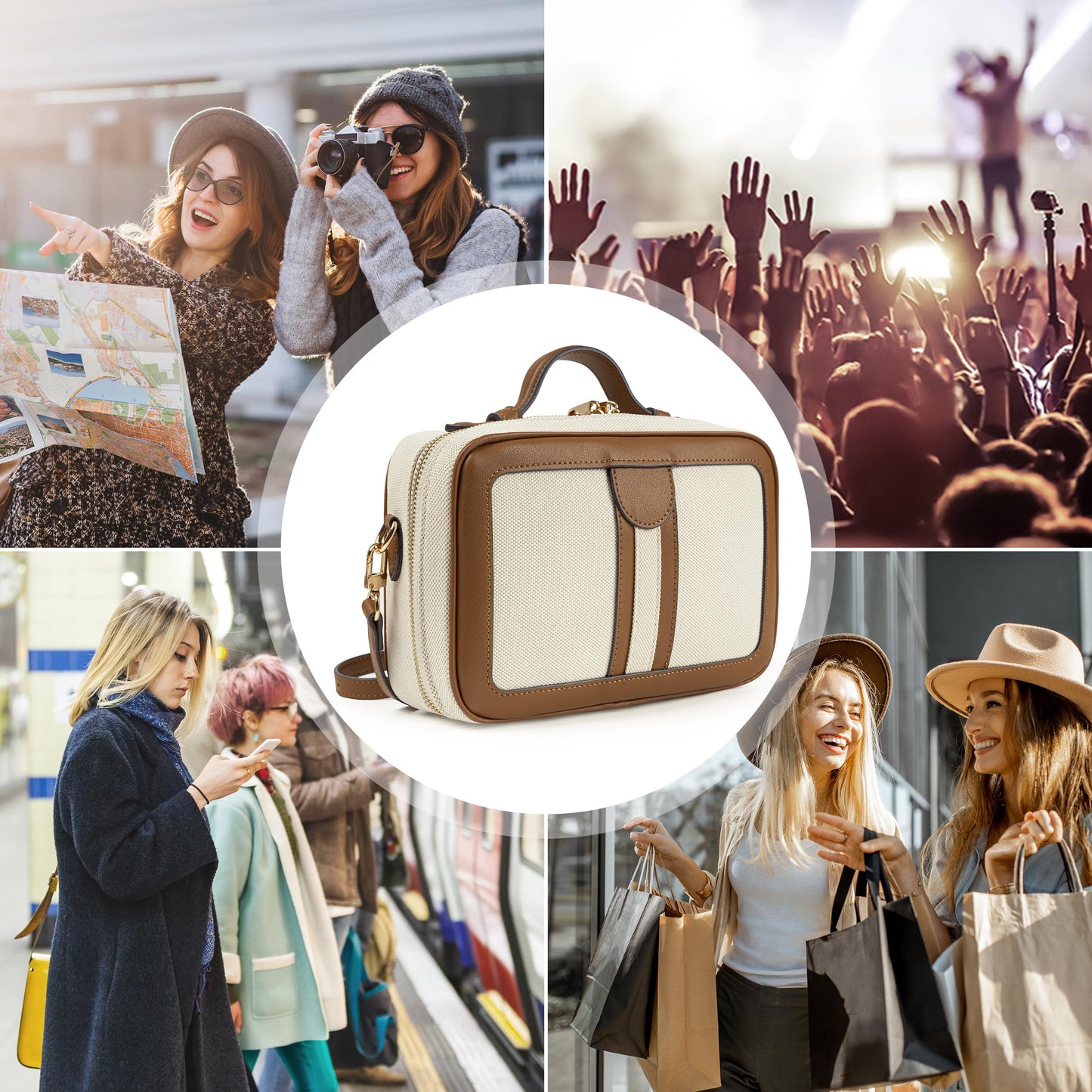 Anti Theft Crossbody Bag For Women Men Trendy. Rfid Blocking Bag Locking Zippered Travel Bag Top Handle Shoulder Handbags