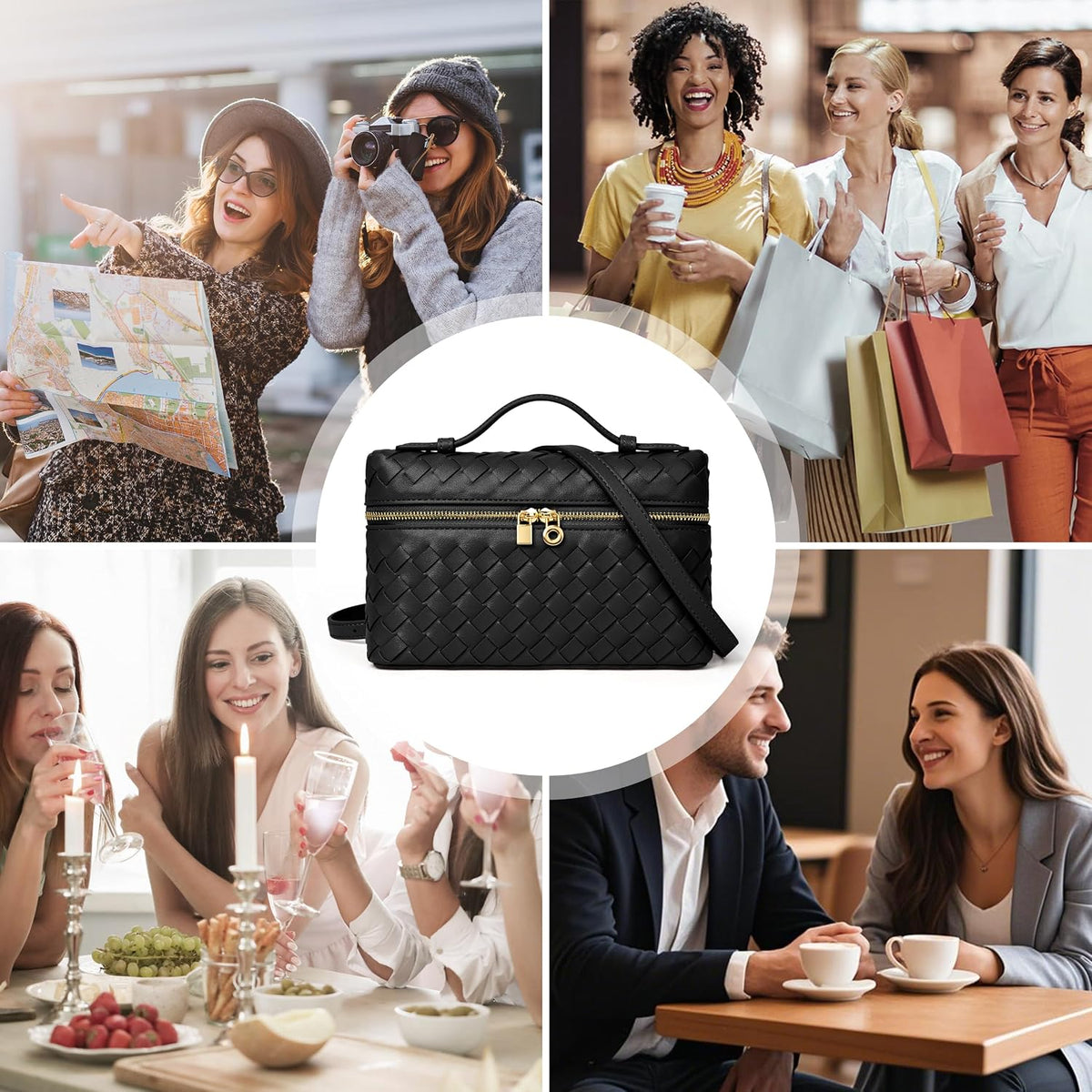 Joryin Crossbody Bag for Women Top-Handle Purse Small Pouch Designer Evening Clutch Shoulder Handbag Trendy