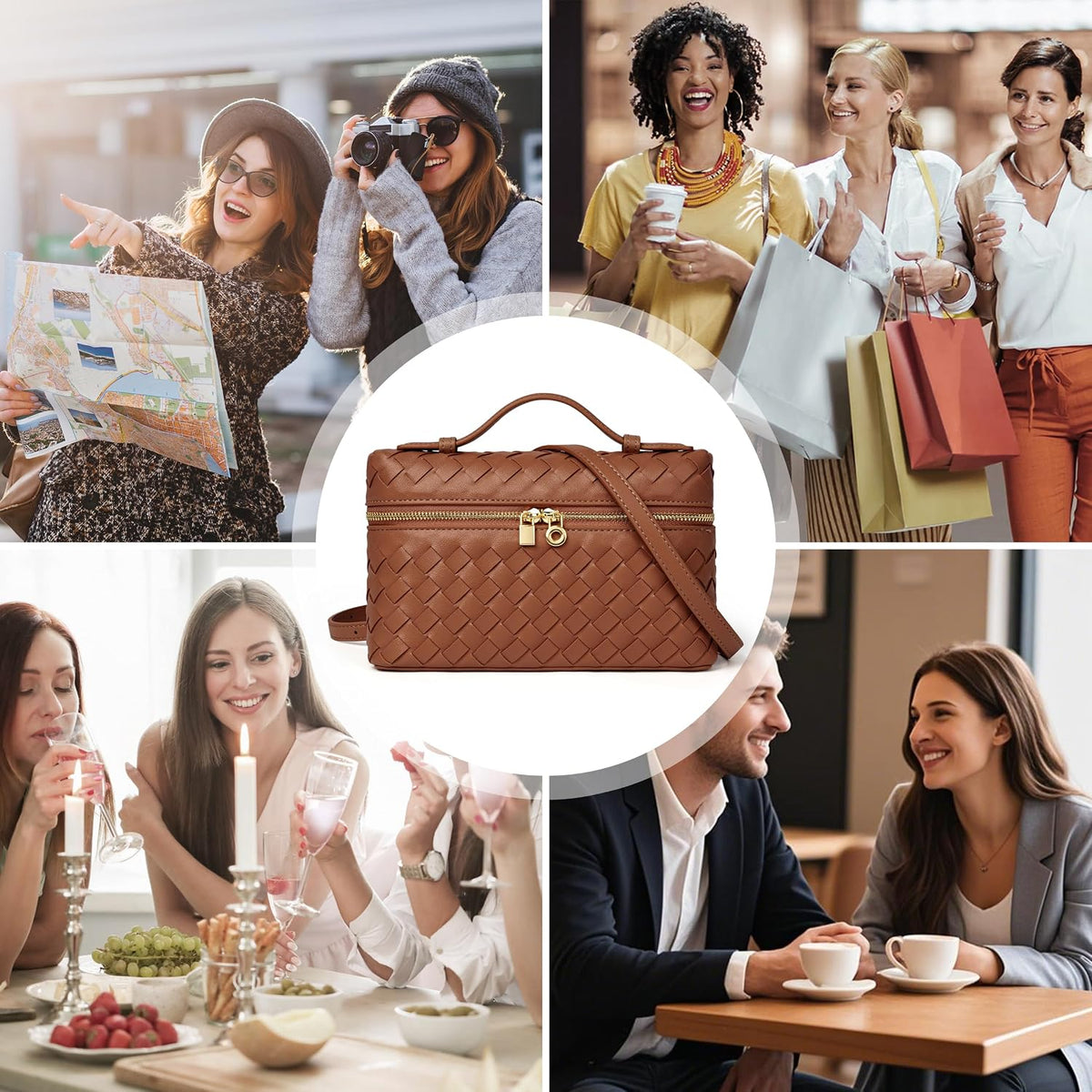 Joryin Crossbody Bag for Women Top-Handle Purse Small Pouch Designer Evening Clutch Shoulder Handbag Trendy