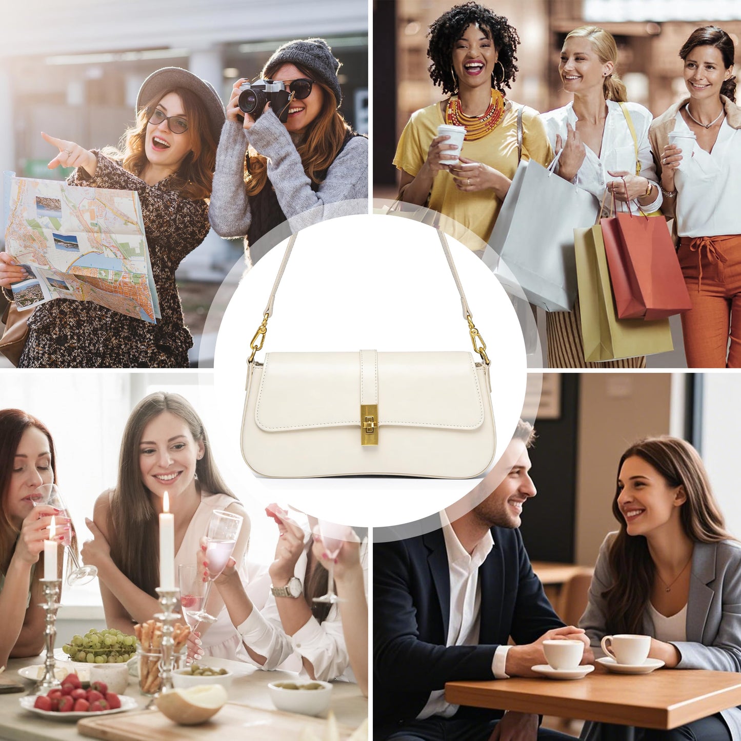 Joryin Shoulder Bag Flap Crossbody Bag for Women Hobo Handbag Clutch Underarm Bag Tote Bag