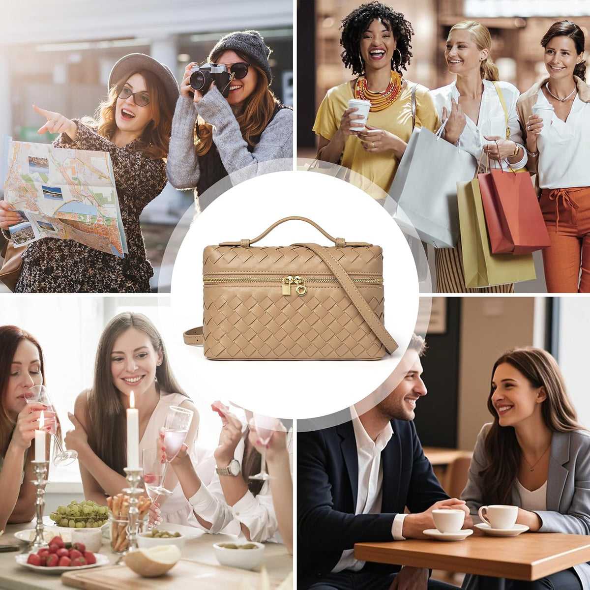 Joryin Crossbody Bag for Women Top-Handle Purse Small Pouch Designer Evening Clutch Shoulder Handbag Trendy