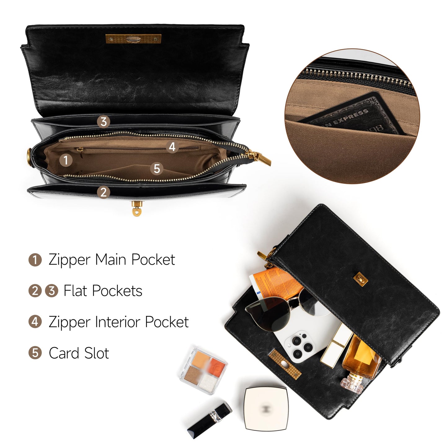 Joryin Shoulder Bag Flap Crossbody Bag for Women Small Purses Clutch Handbag Underarm Bag Tote Bag