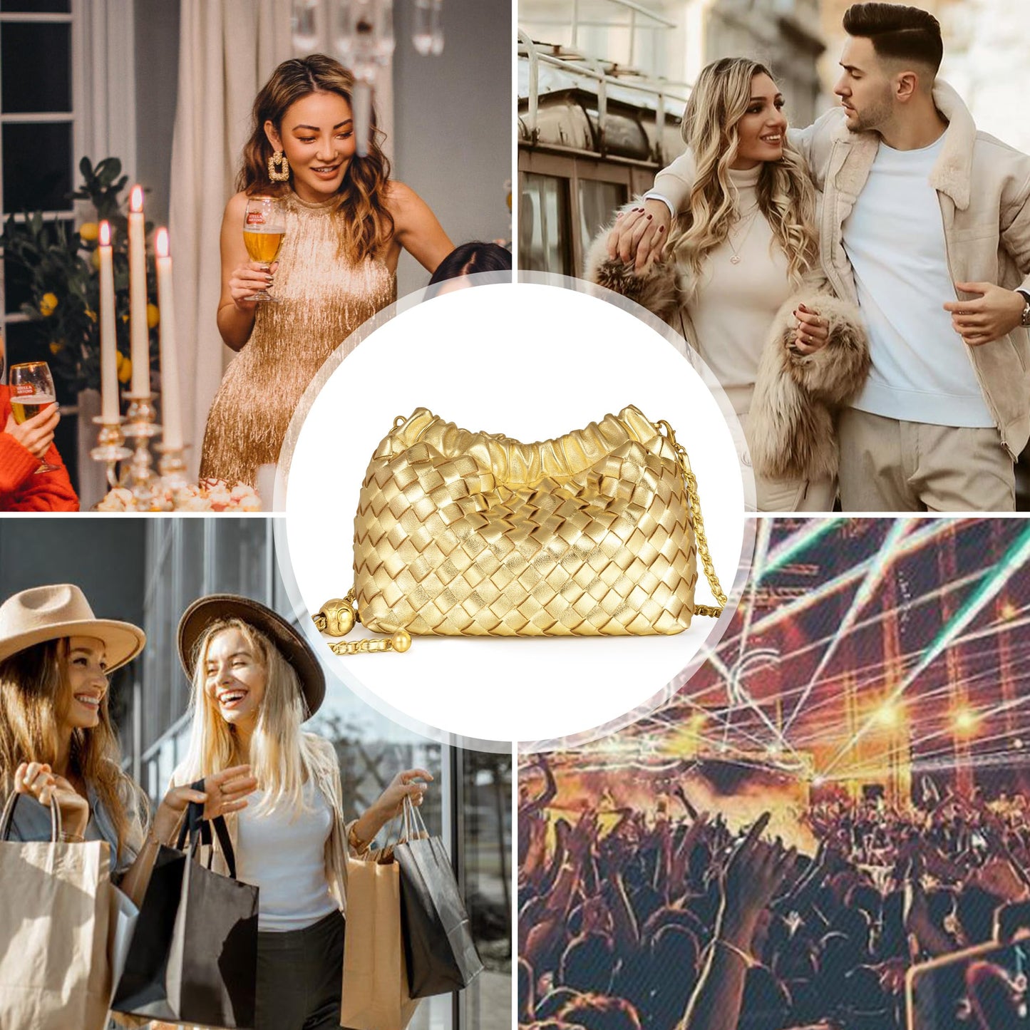 Small Crossbody Bag For Women Trendy.Dumpling Bag Clutch Purse For Women Evening Bag Cloud Purse Vegan Leather Hobo Bag