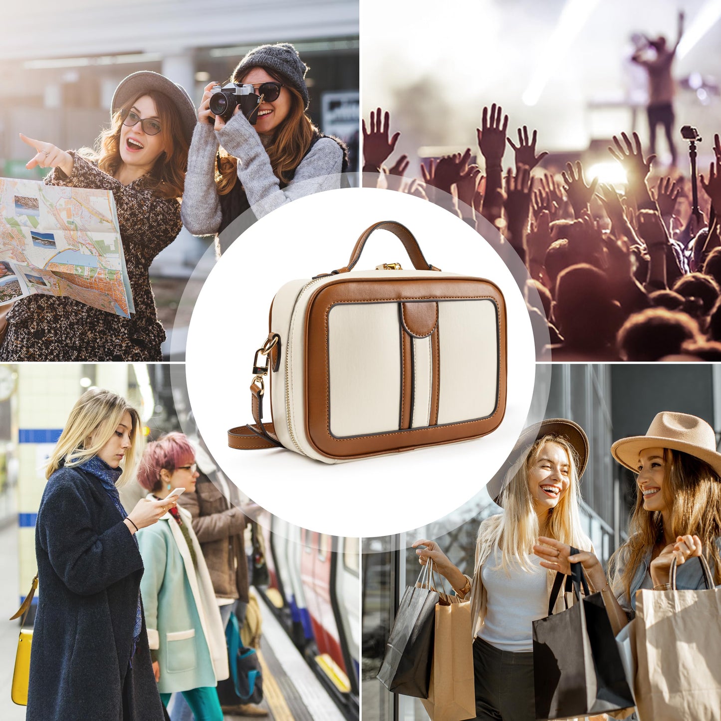 Anti Theft Crossbody Bag for Women Trendy, Rfid Blocking Crossbody Purse Travel Bag Top Handle Small Shoulder Handbag