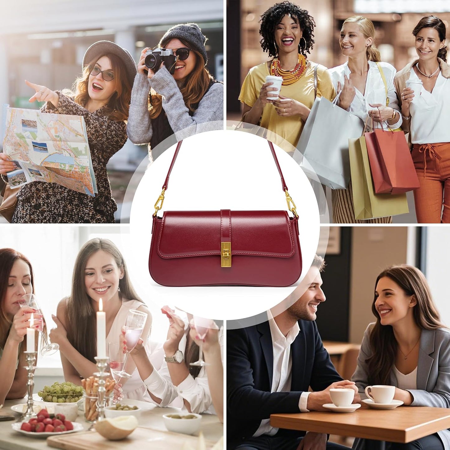 Joryin Shoulder Bag Flap Crossbody Bag for Women Hobo Handbag Clutch Underarm Bag Tote Bag