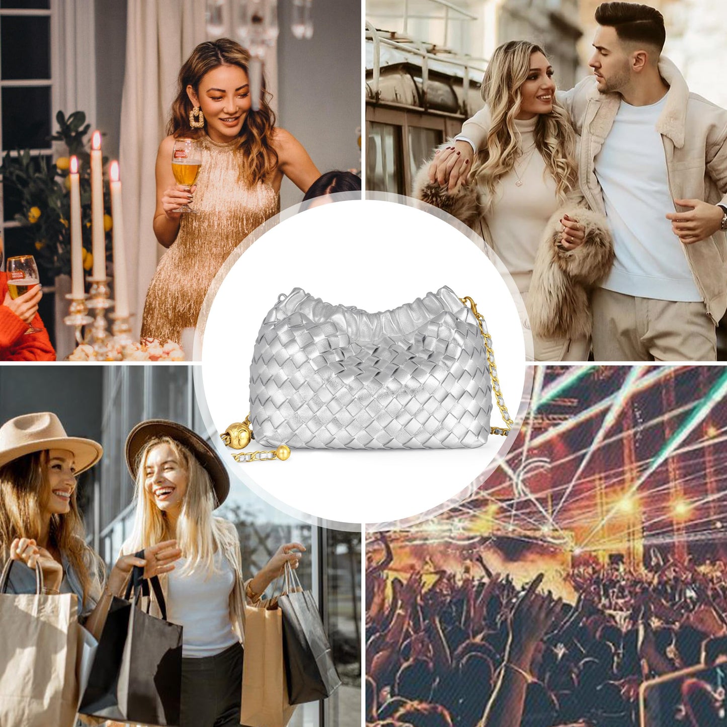 Small Crossbody Bag For Women Trendy.Dumpling Bag Clutch Purse For Women Evening Bag Cloud Purse Vegan Leather Hobo Bag