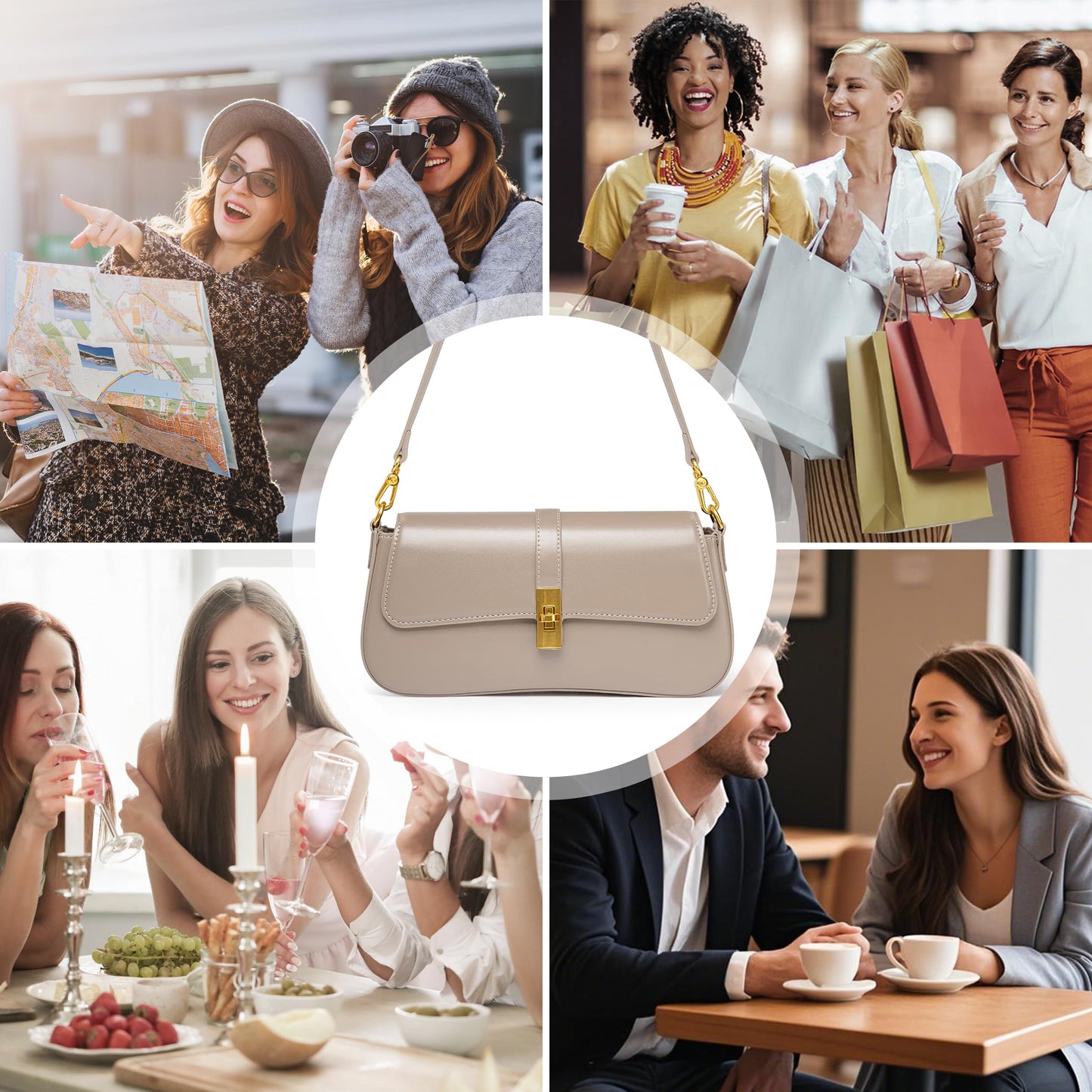 Joryin Shoulder Bag Flap Crossbody Bag for Women Hobo Handbag Clutch Underarm Bag Tote Bag