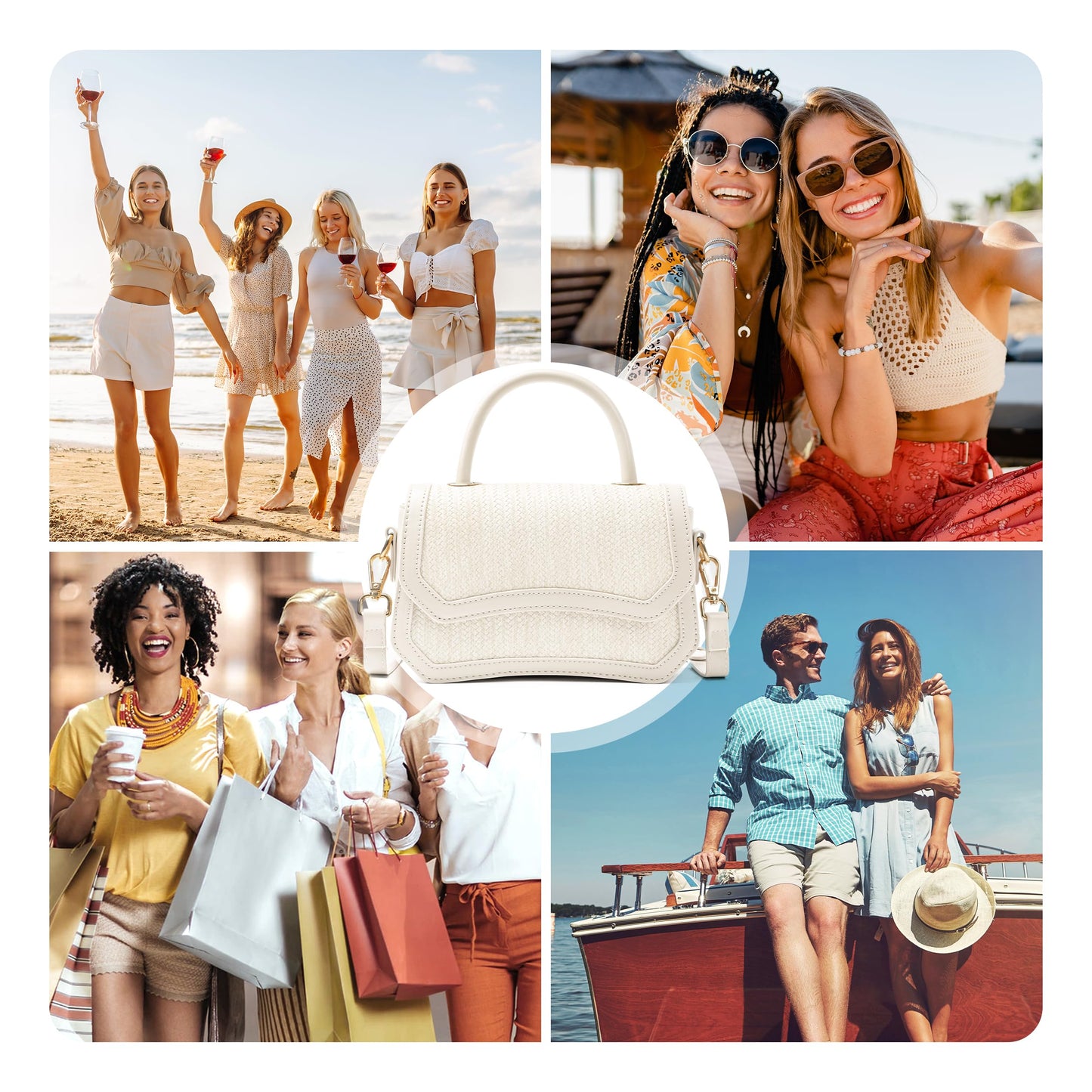 Joryin Straw Crossbody Purse for Women. Woven Top Handle Bag Hobo Handbag Flap Small Straw Beach Bag for Summer