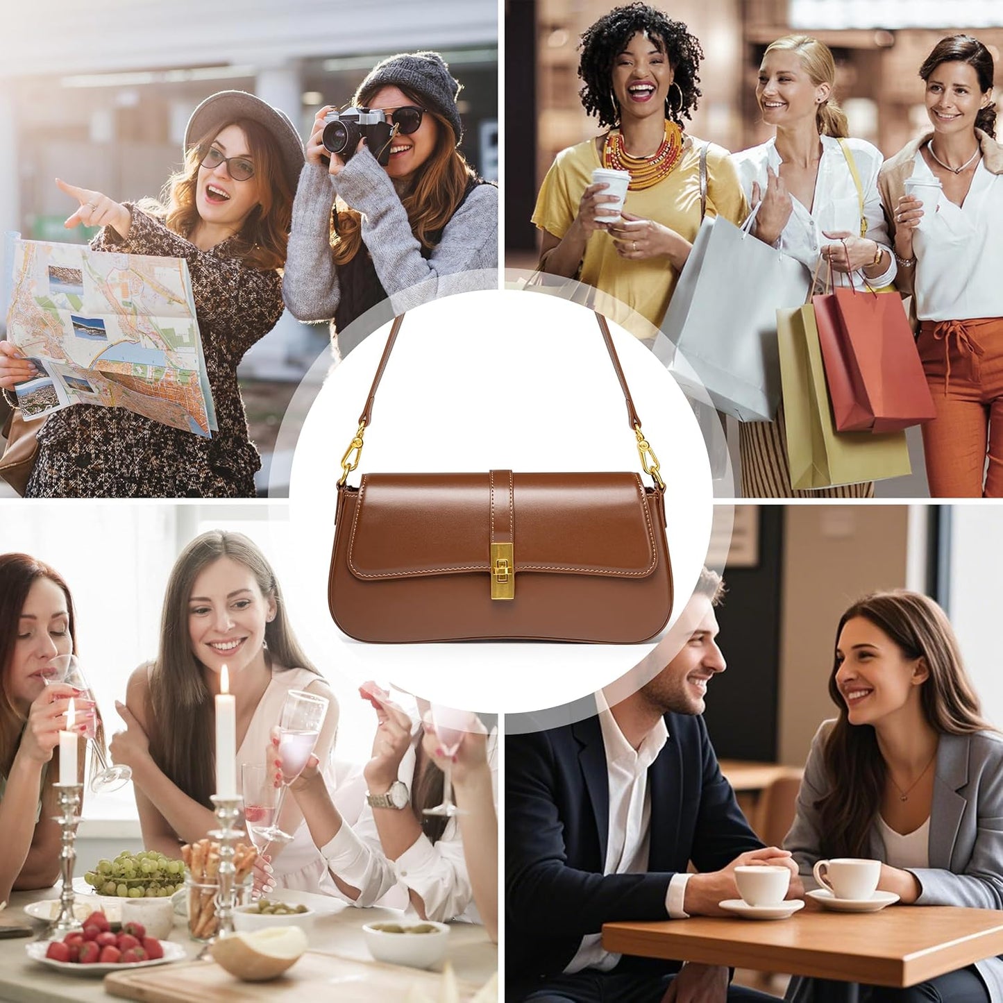 Joryin Shoulder Bag Flap Crossbody Bag for Women Hobo Handbag Clutch Underarm Bag Tote Bag