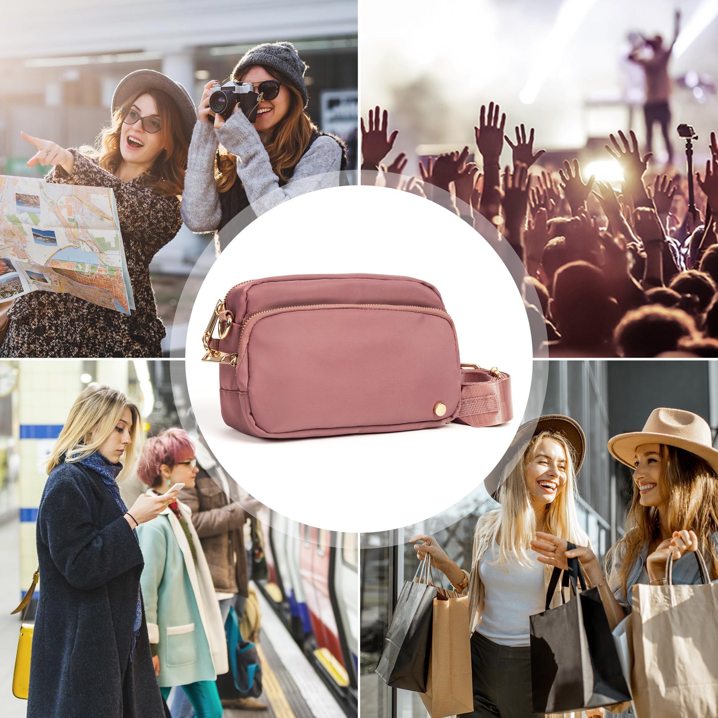 Joryin Anti Theft Crossbody Bag for Women, Slash-resistant RFID Blocking Travel Purses, 1.35L/3L Shoulder Bag, Nylon