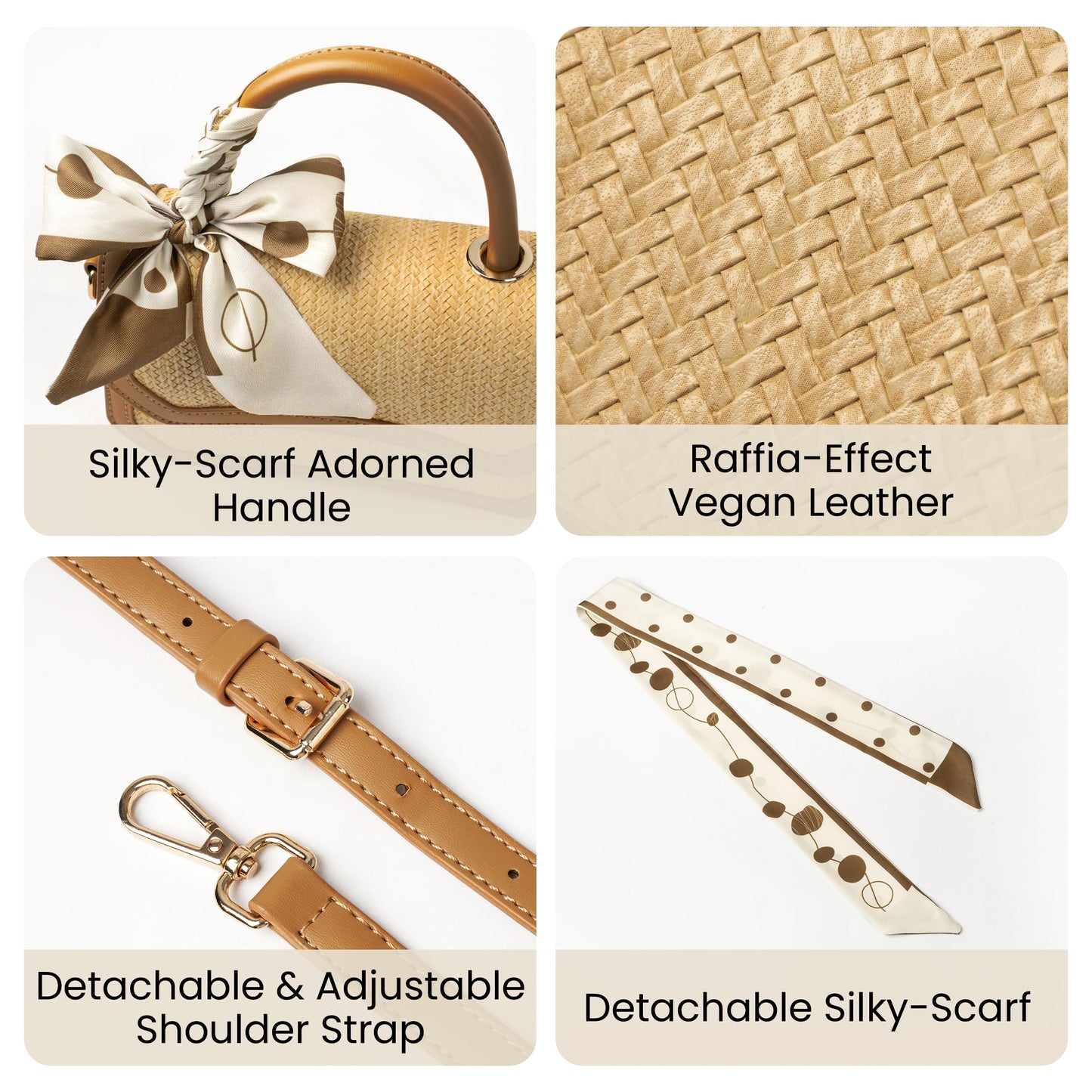 Joryin Straw Crossbody Purse for Women. Woven Top Handle Bag Hobo Handbag Flap Small Straw Beach Bag for Summer