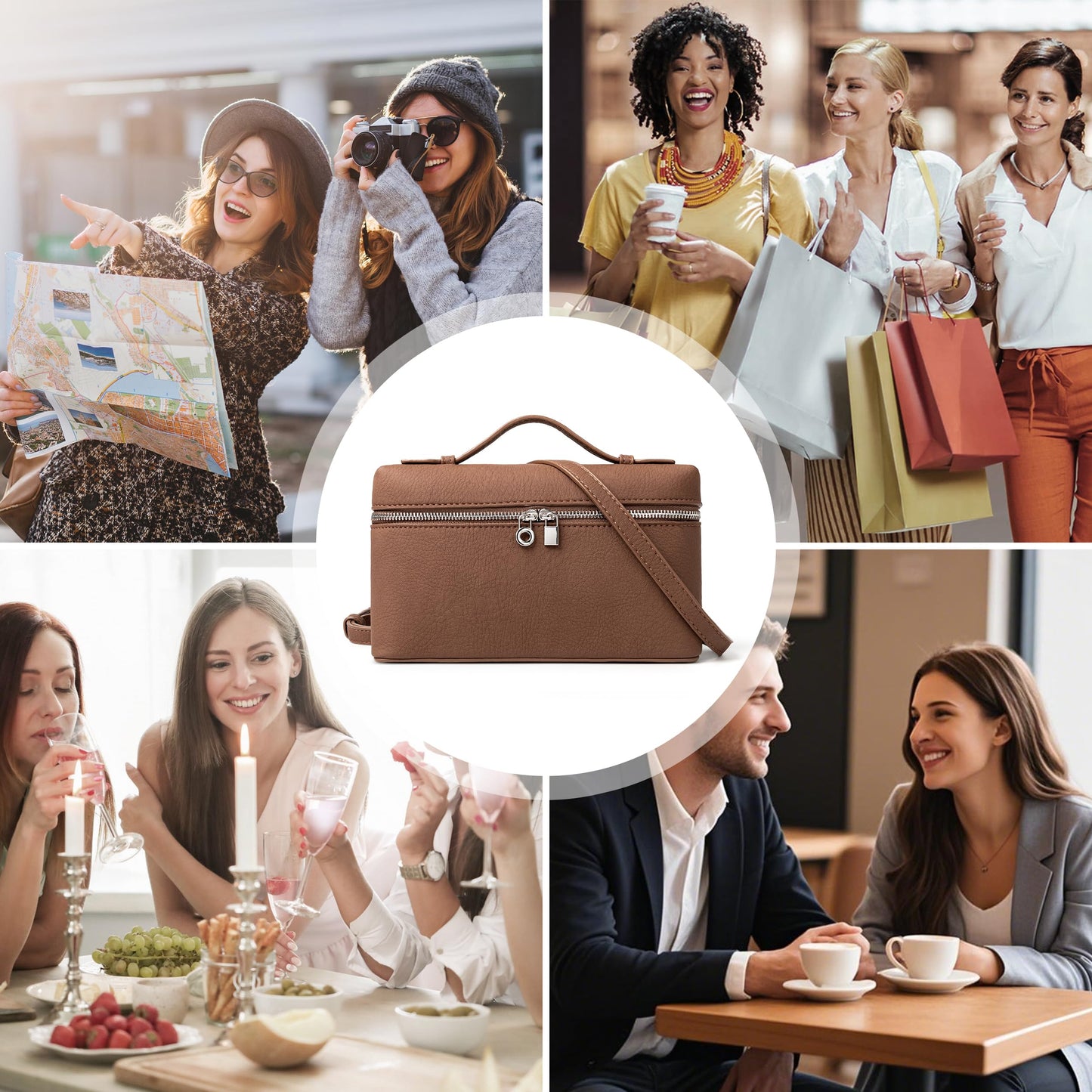 Joryin Crossbody Bag for Women Top-Handle Purse Small Pouch Designer Evening Clutch Shoulder Handbag Trendy