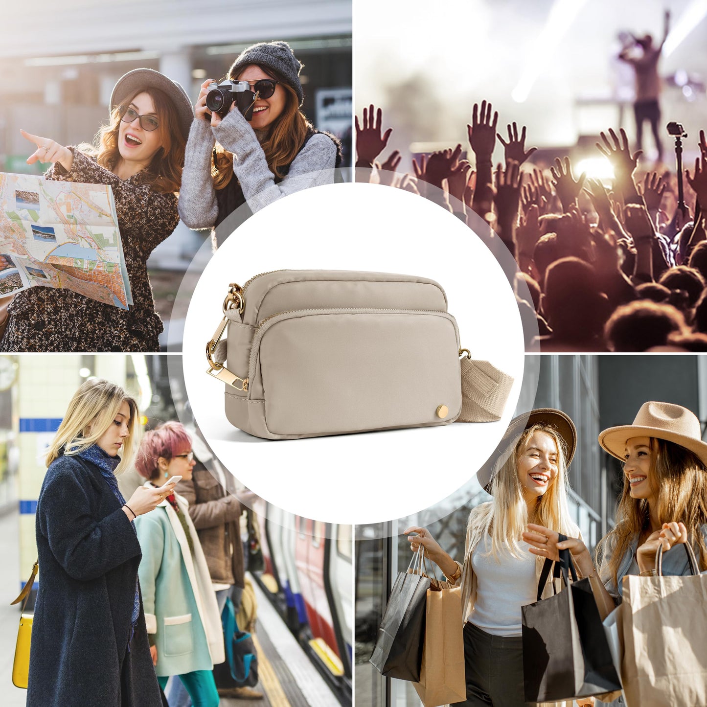 Joryin Anti Theft Crossbody Bag for Women, Slash-resistant RFID Blocking Travel Purses, Small Shoulder Bag Handbag, Nylon
