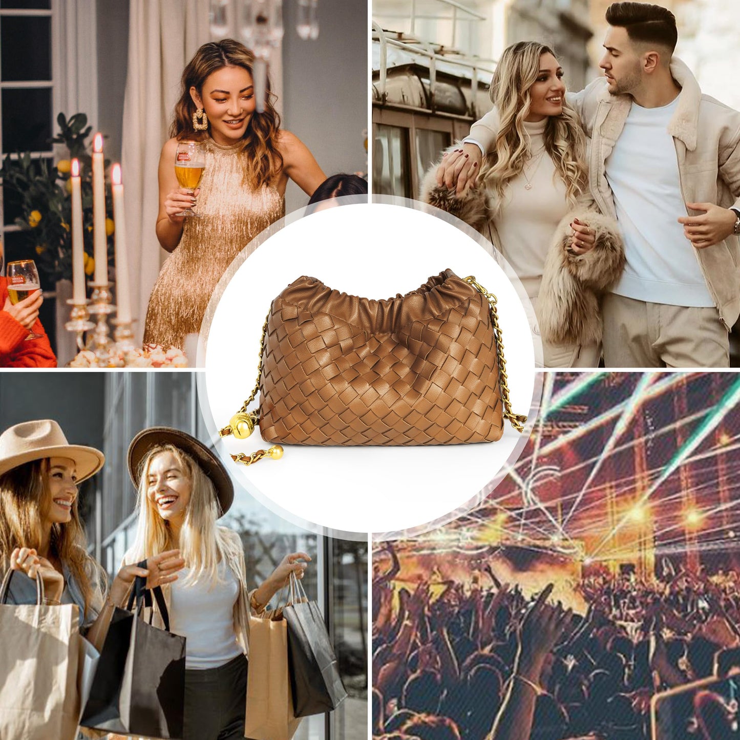 Small Crossbody Bag For Women Trendy.Dumpling Bag Clutch Purse For Women Evening Bag Cloud Purse Vegan Leather Hobo Bag