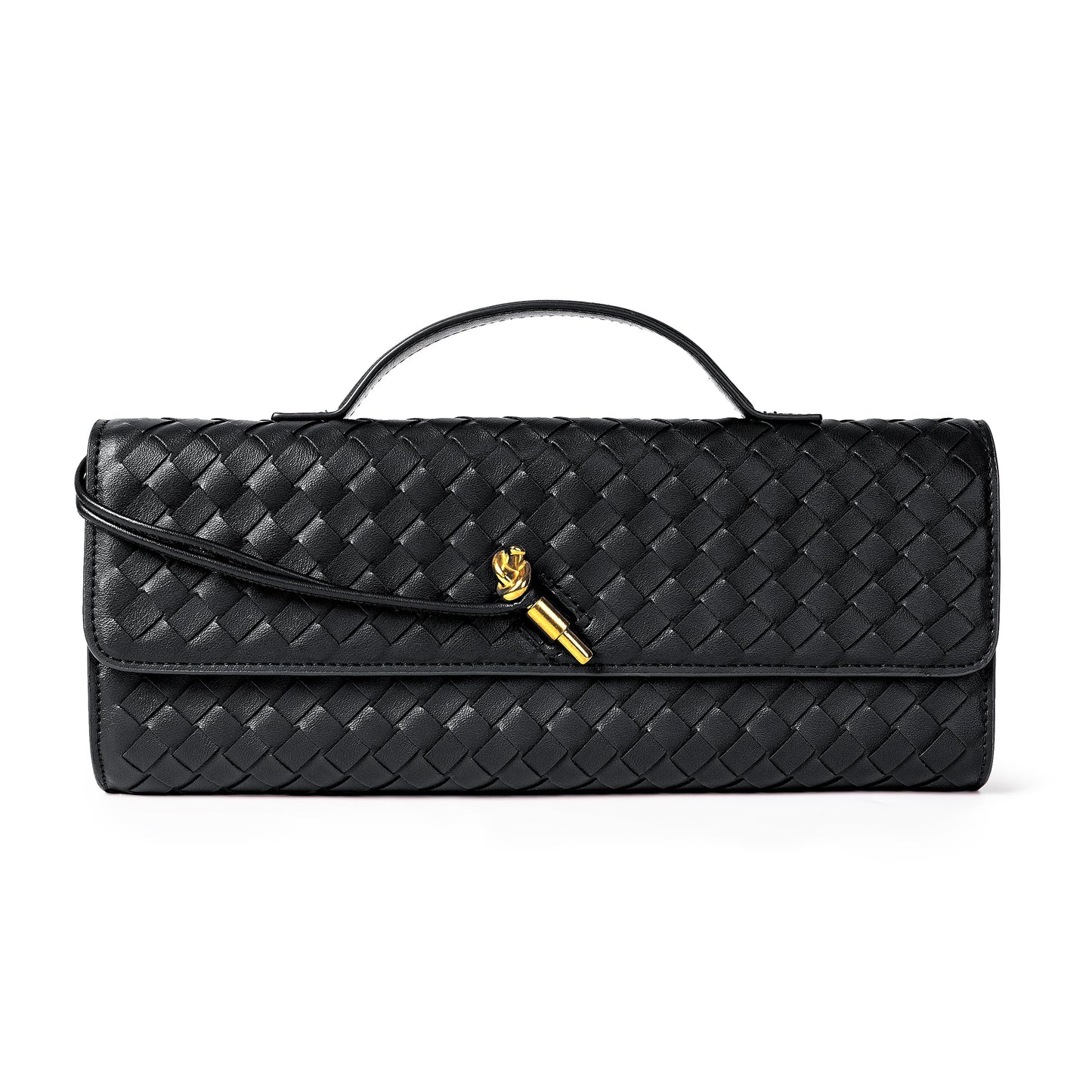 Woven Purse for Women Evening Clutch Woven Leather Handbags Crossbody Bag Formal Evening Bag Charcoal Woven Leather