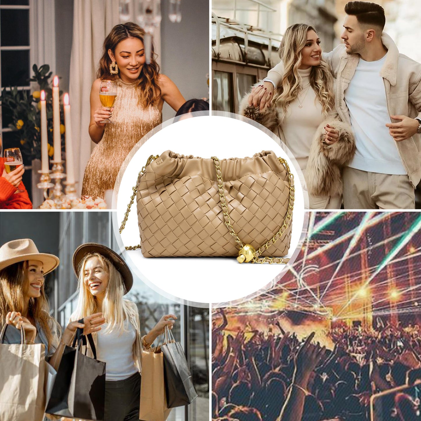 Small Crossbody Bag For Women Trendy.Dumpling Bag Clutch Purse For Women Evening Bag Cloud Purse Vegan Leather Hobo Bag