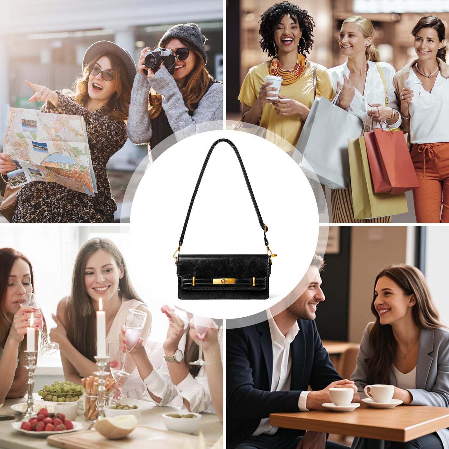 Joryin Shoulder Bag Flap Crossbody Bag for Women Small Purses Clutch Handbag Underarm Bag Tote Bag