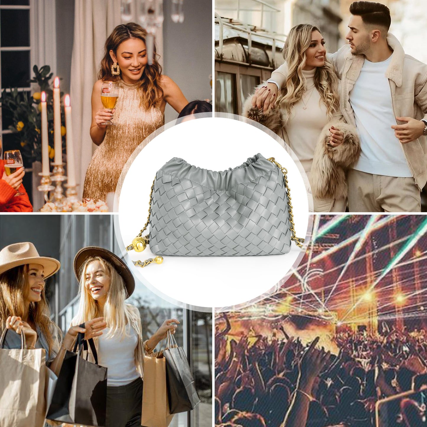 Small Crossbody Bag For Women Trendy.Dumpling Bag Clutch Purse For Women Evening Bag Cloud Purse Vegan Leather Hobo Bag