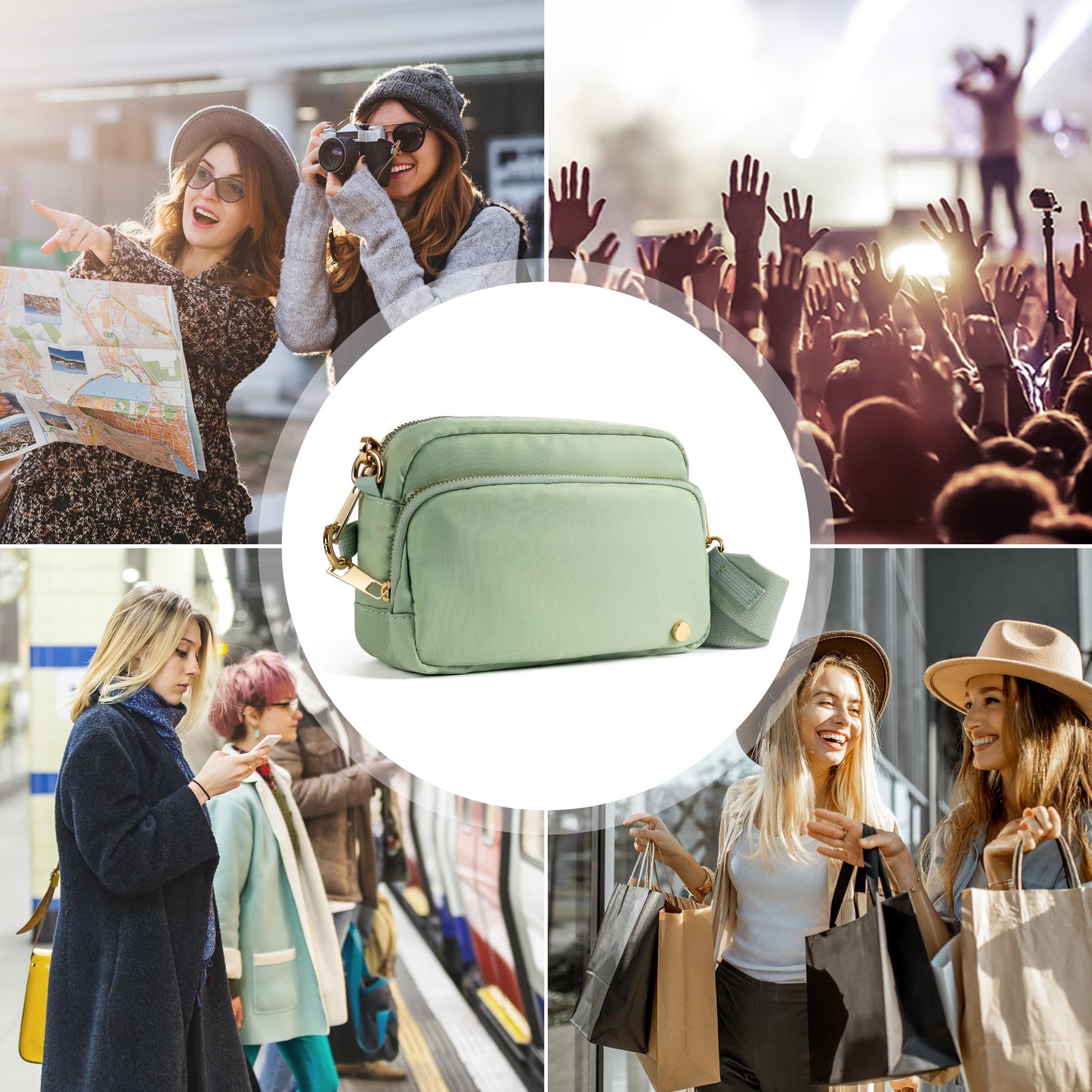 Joryin Anti Theft Crossbody Bag for Women, Slash-resistant RFID Blocking Travel Purses, Small Shoulder Bag Handbag, Nylon