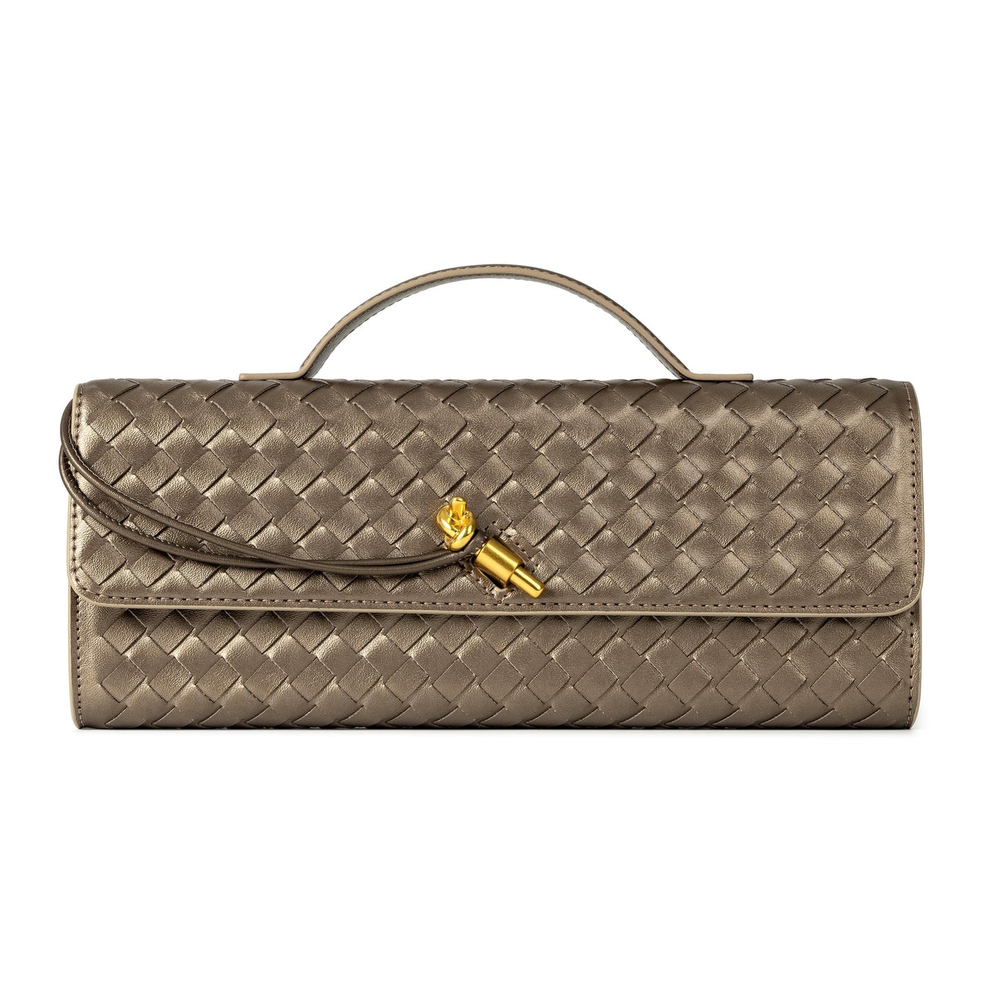 Joryin Woven Purse for Women Evening Clutch Woven Leather Handbags Crossbody Bag Purse Formal Evening Bag, Vegan Leather