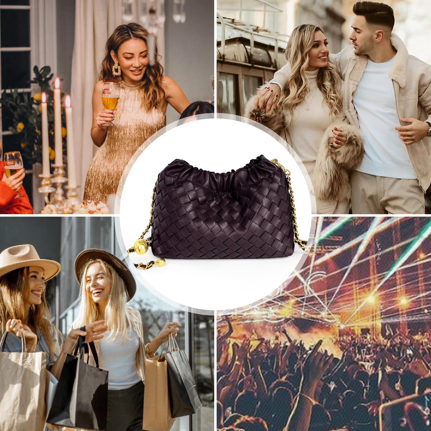Small Crossbody Bag For Women Trendy.Dumpling Bag Clutch Purse For Women Evening Bag Cloud Purse Vegan Leather Hobo Bag