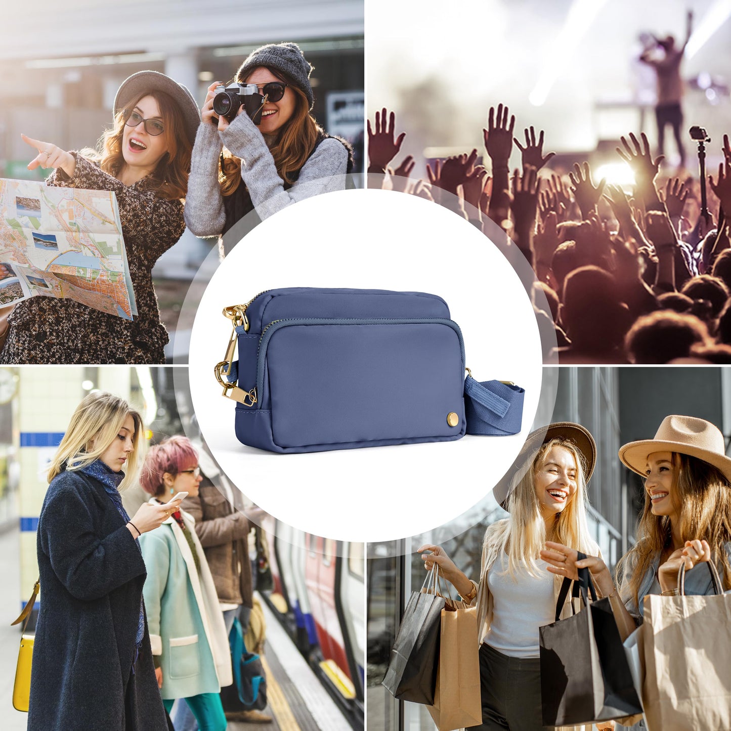 Joryin Anti Theft Crossbody Bag for Women, Slash-resistant RFID Blocking Travel Purses, 1.35L/3L Shoulder Bag, Nylon