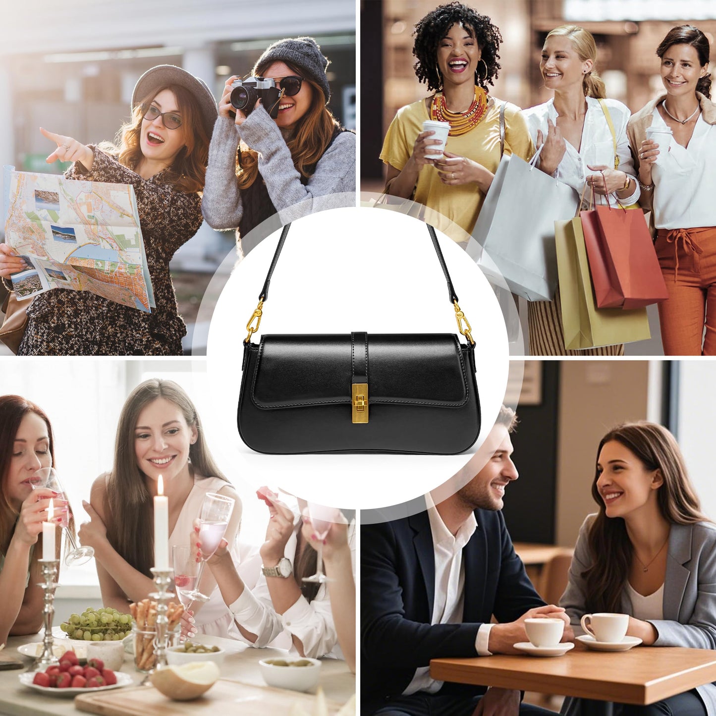 Joryin Shoulder Bag Flap Crossbody Bag for Women Hobo Handbag Clutch Underarm Bag Tote Bag