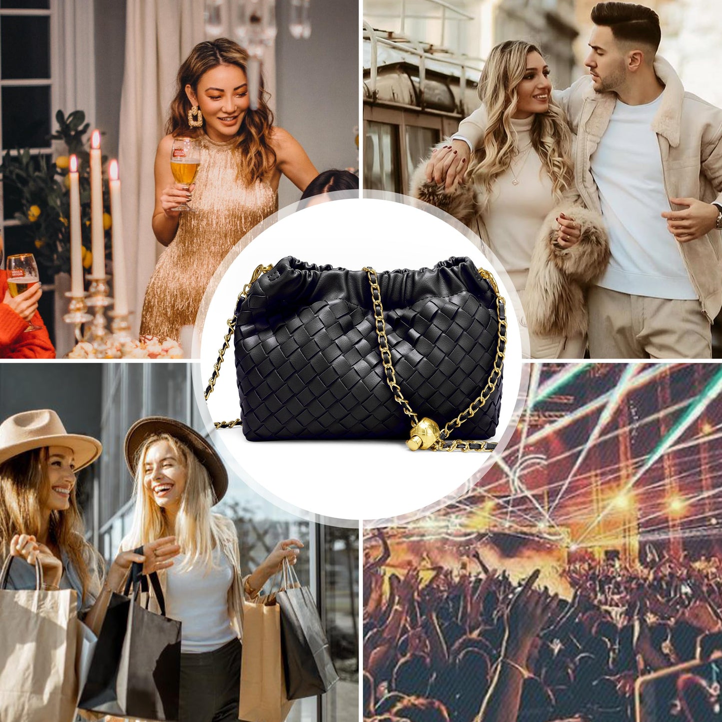 Small Crossbody Bag For Women Trendy.Dumpling Bag Clutch Purse For Women Evening Bag Cloud Purse Vegan Leather Hobo Bag