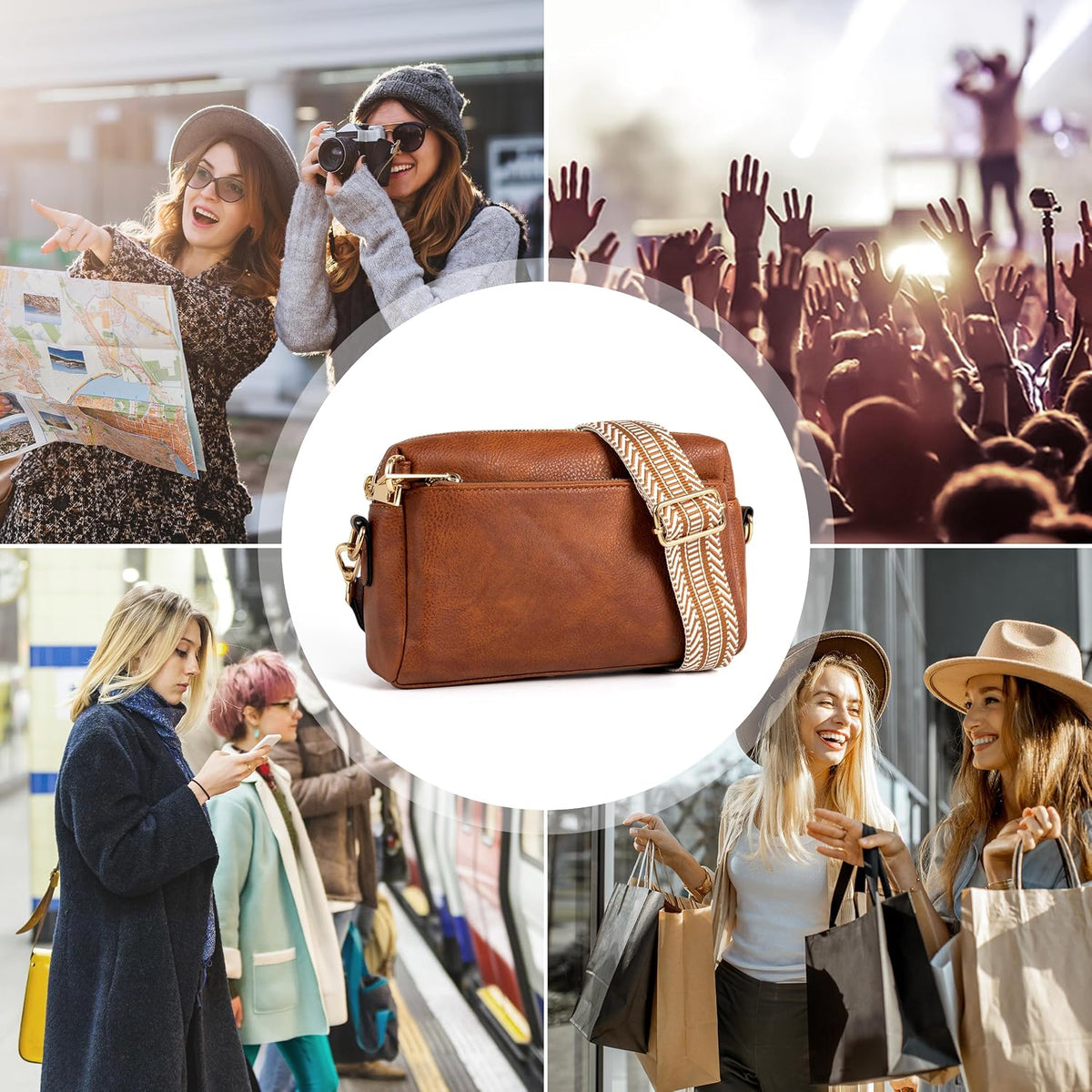 Anti Theft Crossbody Bag for Women, Slash-resistant RFID Blocking Travel Purses, Small Shoulder Bag Handbag