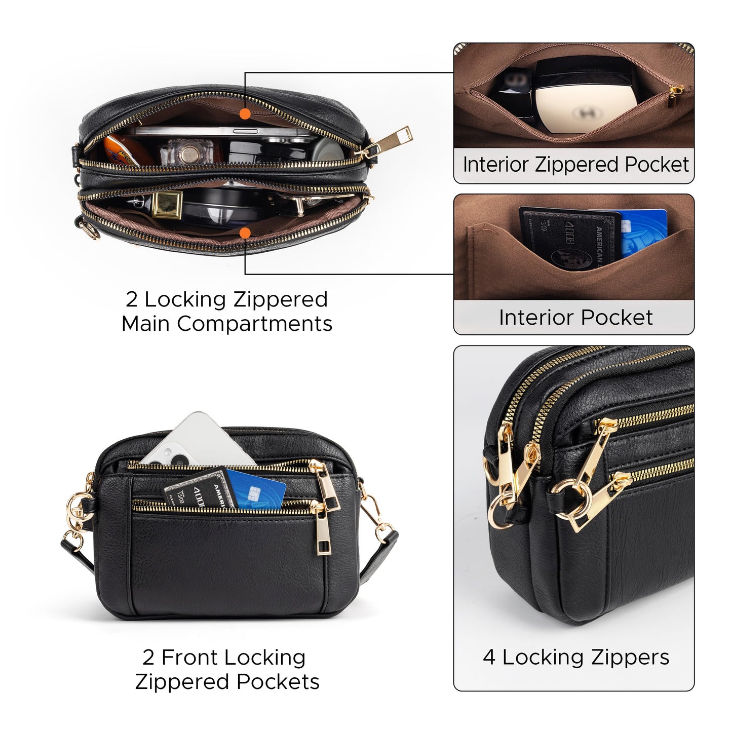Anti Theft Crossbody Bag for Women, Slash-resistant RFID Blocking Travel Purses, Small Shoulder Bag Handbag