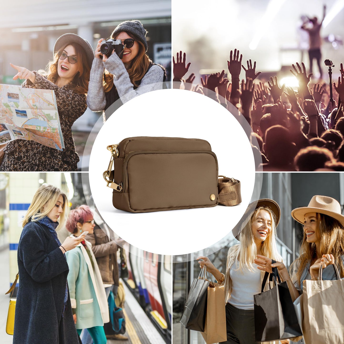 Joryin Anti Theft Crossbody Bag for Women, Slash-resistant RFID Blocking Travel Purses, 1.35L/3L Shoulder Bag, Nylon