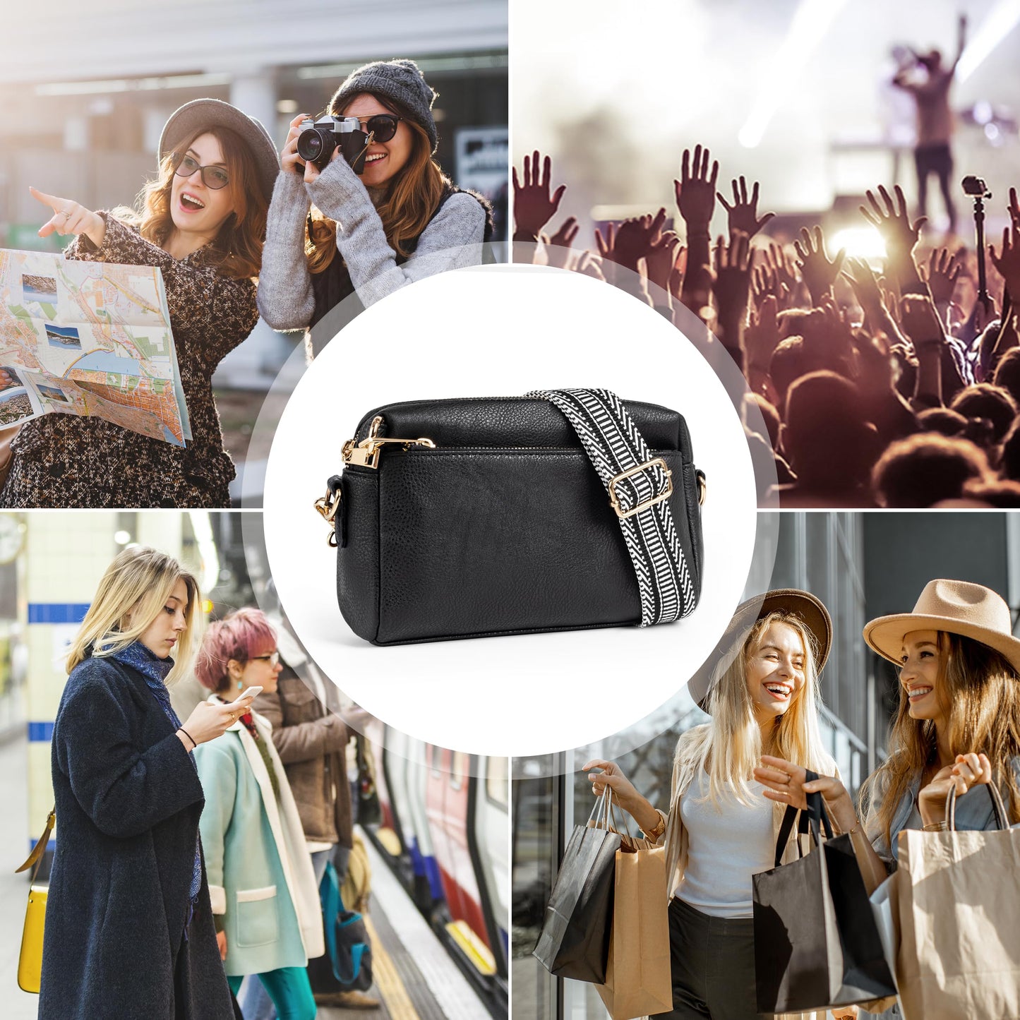 Anti Theft Crossbody Bag for Women, Slash-resistant RFID Blocking Travel Purses, Small Shoulder Bag Handbag