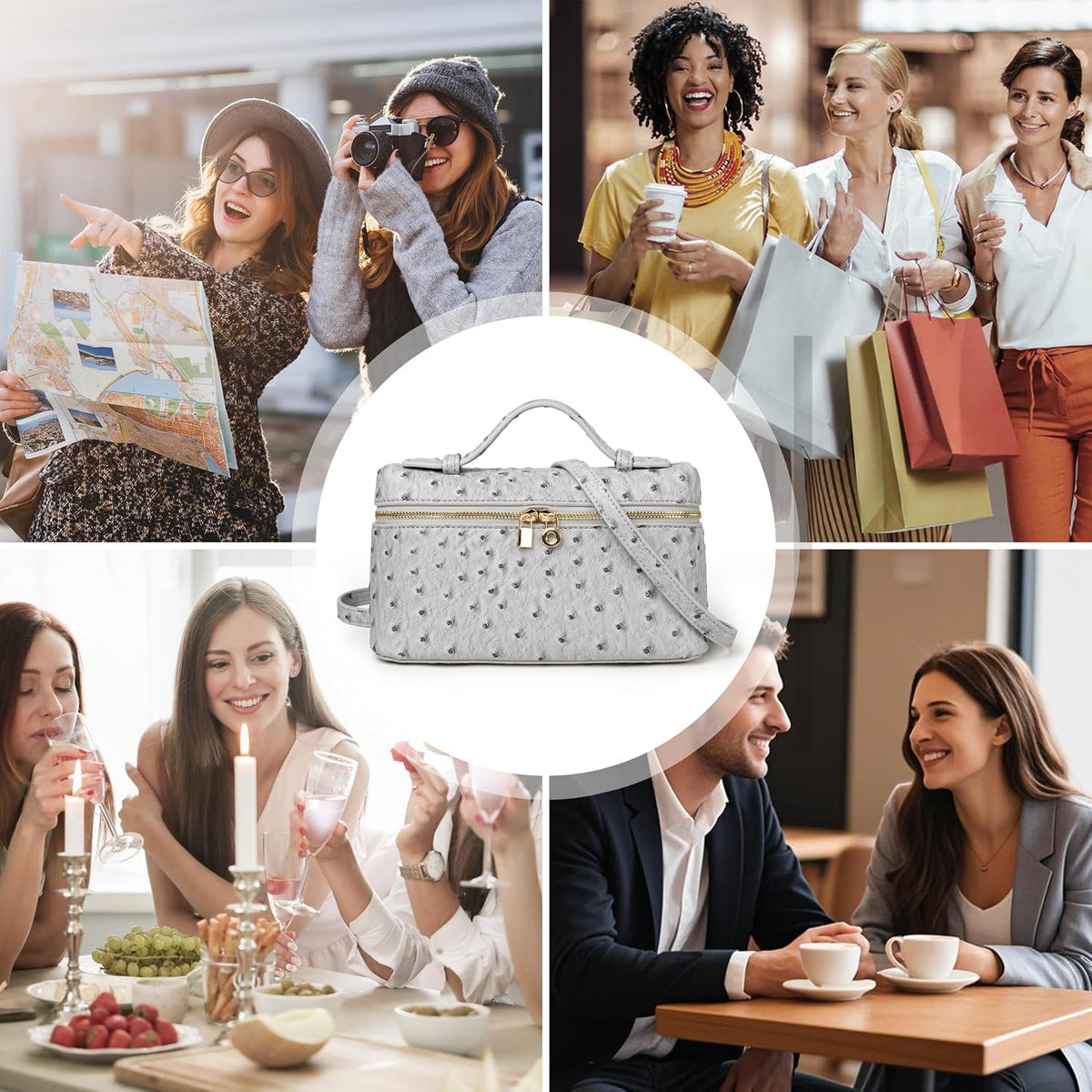 Joryin Crossbody Bag for Women Top-Handle Purse Small Pouch Designer Evening Clutch Shoulder Handbag Trendy