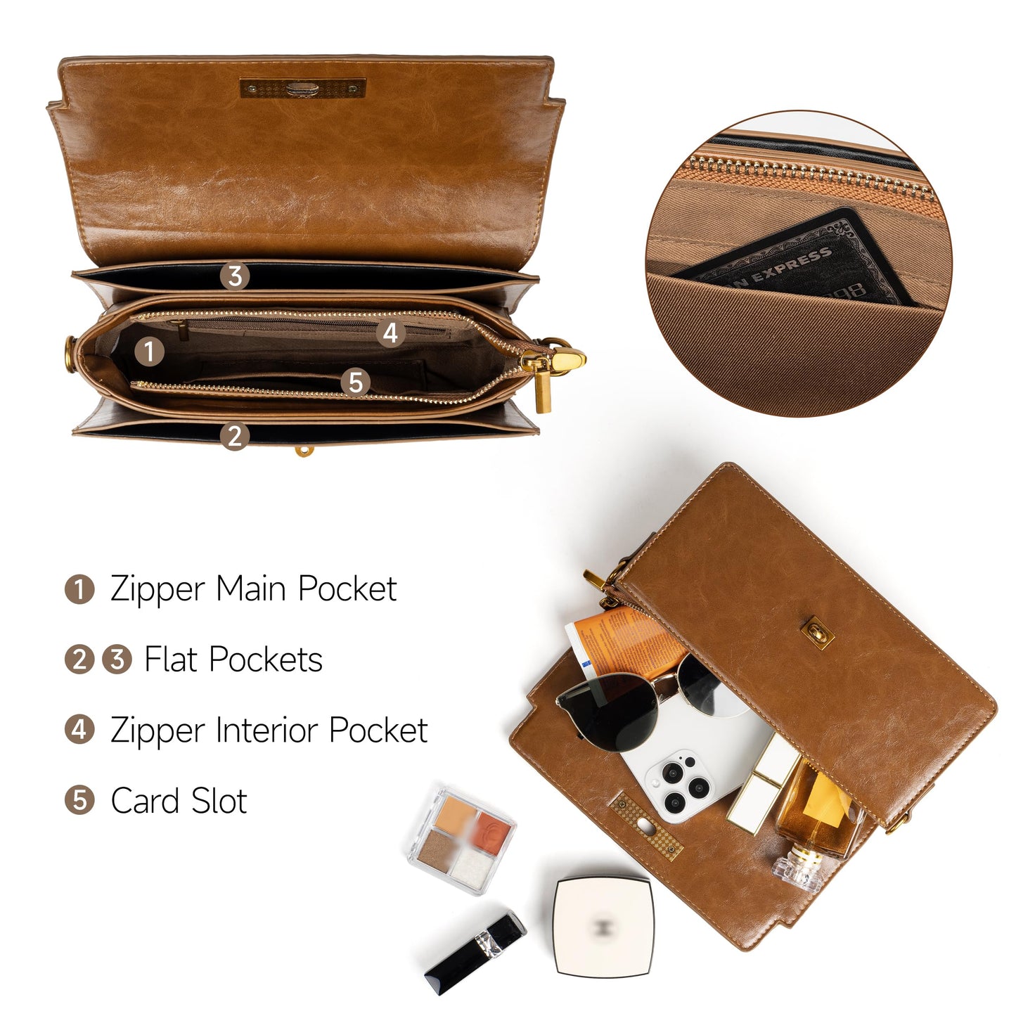 Joryin Shoulder Bag Flap Crossbody Bag for Women Small Purses Clutch Handbag Underarm Bag Tote Bag