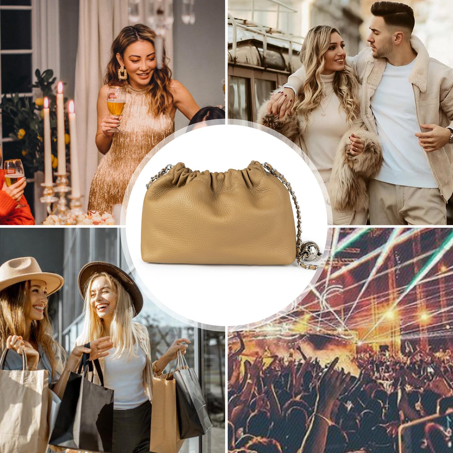 Small Crossbody Bag For Women Trendy.Dumpling Bag Clutch Purse For Women Evening Bag Cloud Purse Vegan Leather Hobo Bag
