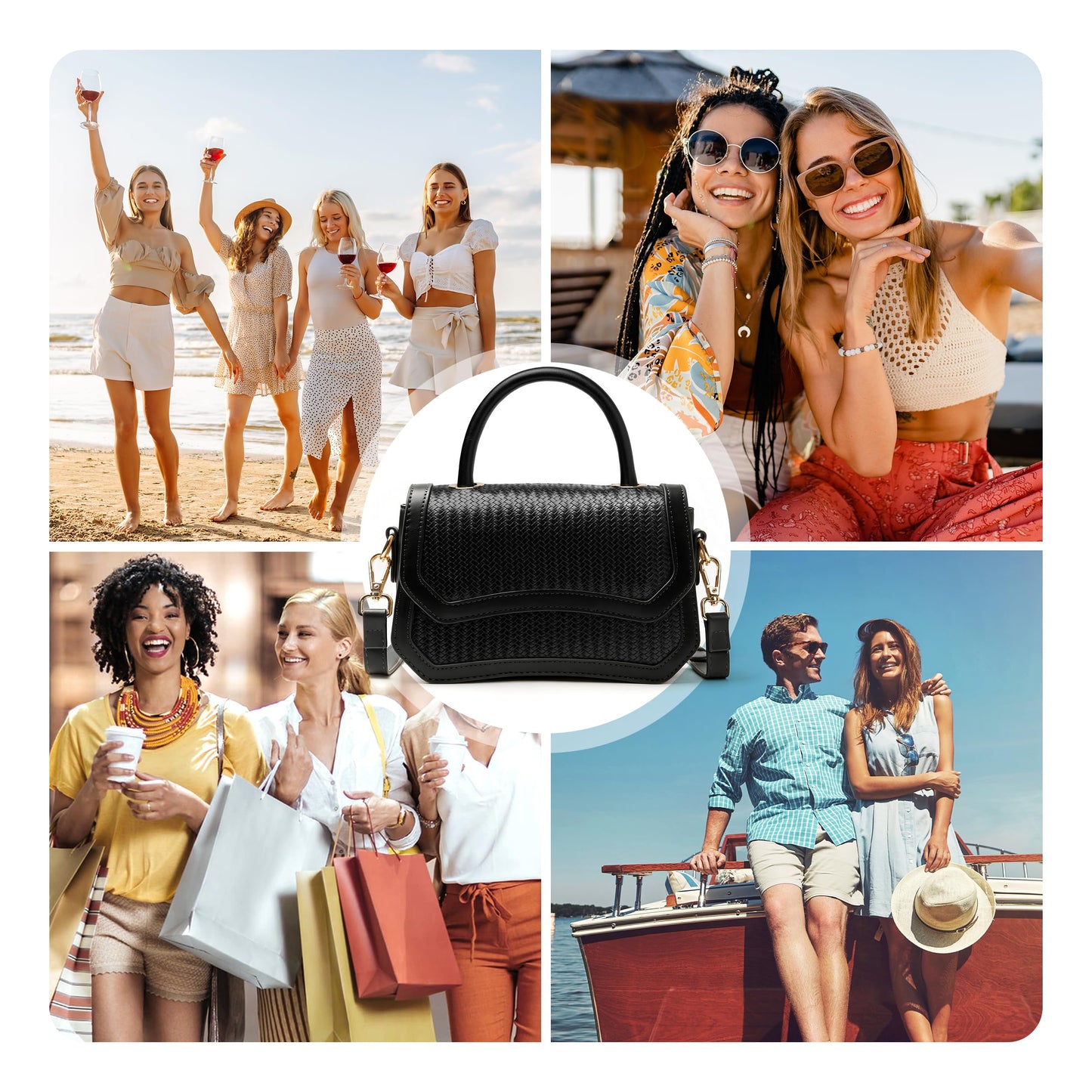 Joryin Straw Crossbody Purse for Women. Woven Top Handle Bag Hobo Handbag Flap Small Straw Beach Bag for Summer