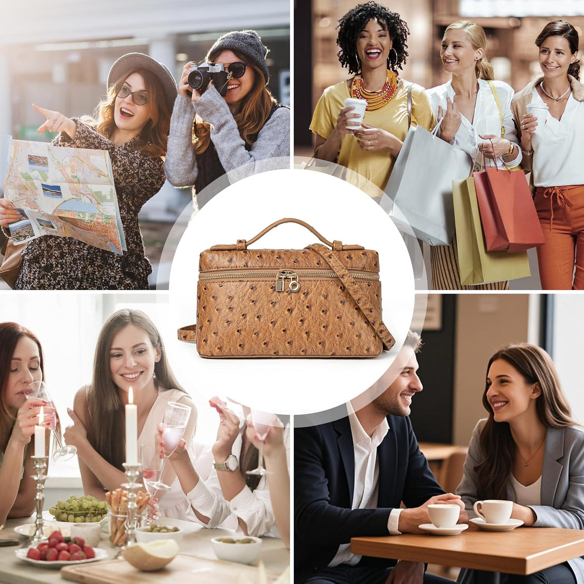 Joryin Crossbody Bag for Women Top-Handle Purse Small Pouch Designer Evening Clutch Shoulder Handbag Trendy