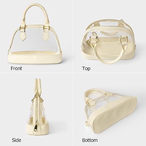 Joryin Clear Bag Stadium Approved Clear Purse for Women Classic Zipper Vegan Leather Tote Bag Handbag