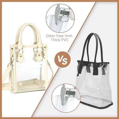 Joryin Clear Bag Stadium Approved Small Clear Purse for Women Mini Tote Cross Body Handbag