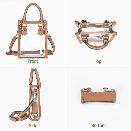 Joryin Clear Bag Stadium Approved Small Clear Purse for Women Mini Tote Cross Body Handbag
