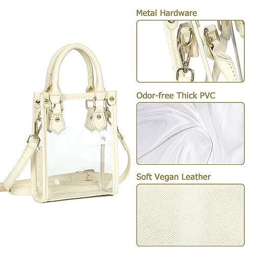 Joryin Clear Bag Stadium Approved Small Clear Purse for Women Mini Tote Cross Body Handbag