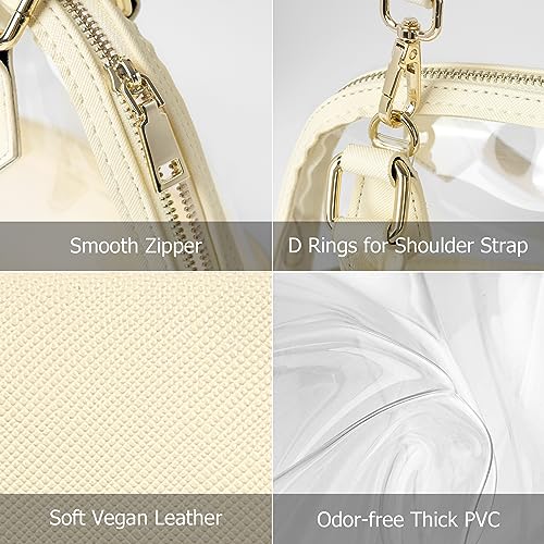 Joryin Clear Bag Stadium Approved Clear Purse for Women Classic Zipper Vegan Leather Tote Bag Handbag