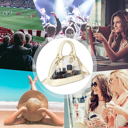 Joryin Clear Bag Stadium Approved Clear Purse for Women Classic Zipper Vegan Leather Tote Bag Handbag